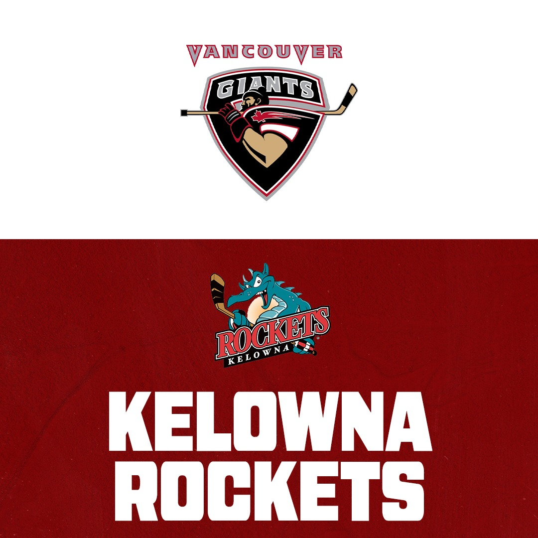 An image that highlights the logos for Vancouver Giants and Kelowna Rockets