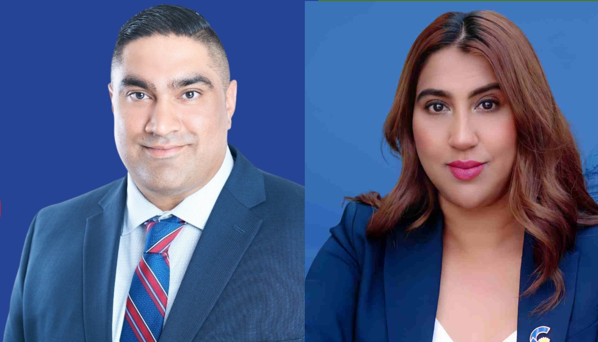 Portrait photos of MLA's Harman Bhangu and Jody Toor